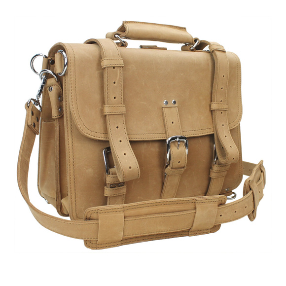 16" Large Leather Briefcase Backpack L09NB